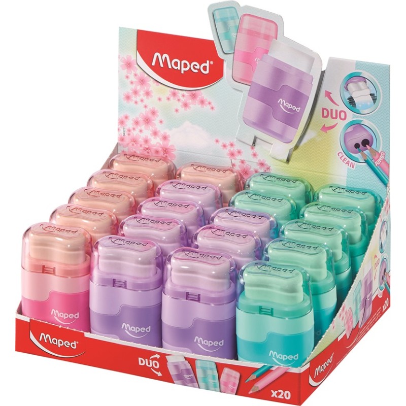 Temperówka Z Gumką Connect Pastel  2 Otwory Maped 49231