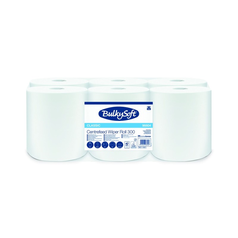 Ręcznik W Roli 300M 1W Bulkysoft 96604 Centralnego Dozowania Z Perforacją  Op. 6 Szt