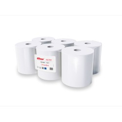 Ręcznik W Roli 130/1 (6 Rolek) 130M 1Warstwa Makulatura Extra Biały Cliver 5944