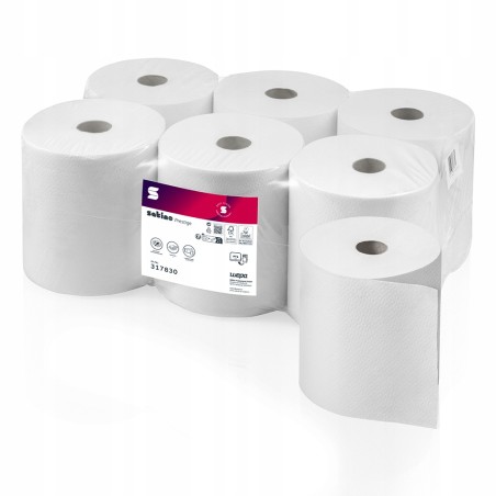 Ręcznik Papierowy W Roli 220M 2 Warstwy Biały Celuloza (6) Autocut Prestige 317830 Wepa