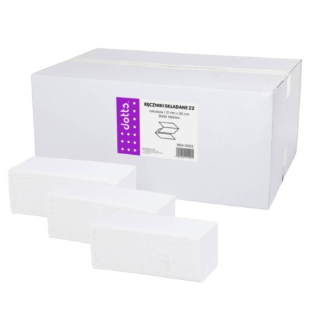 Ręczniki Składane Zz, Premium, 100% Celuloza, Białe, 2-Warstwowe, Dotts, 21X25Cm, 3000 Listków