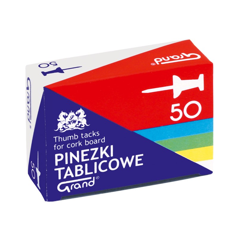 Pinezki Tablicowe Op-50Szt. Kolorowe Grand 110-1657 Beczułki