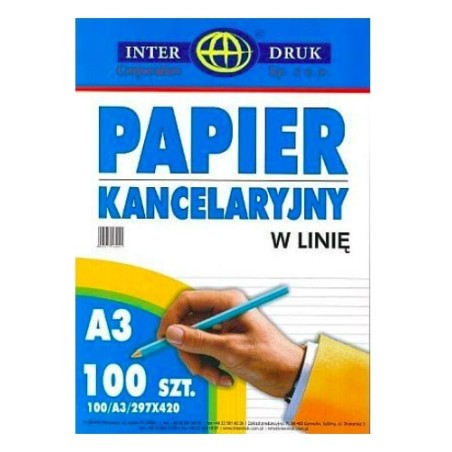 Papier Kancelaryjny A3 Linia (100) Interdruk