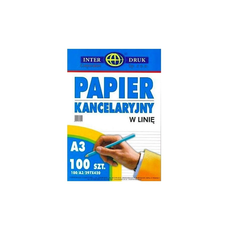 Papier Kancelaryjny A3 Linia (100) Interdruk