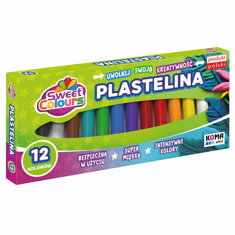 Plastelina 12 Kolorów Sweet Colours 01549 Koma-Plast