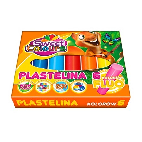 Plastelina 6 Kolorów Fluo Sweet Colours 01525 Koma-Plast