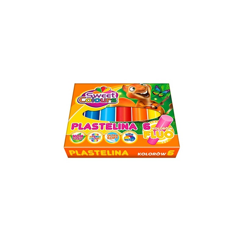 Plastelina 6 Kolorów Fluo Sweet Colours 01525 Koma-Plast