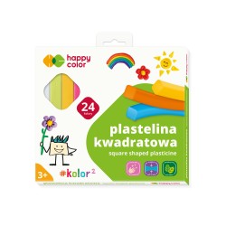 Plastelina Szkolna Kwadratowa, 24 Kolory, Happy Color Ha 2114 K24