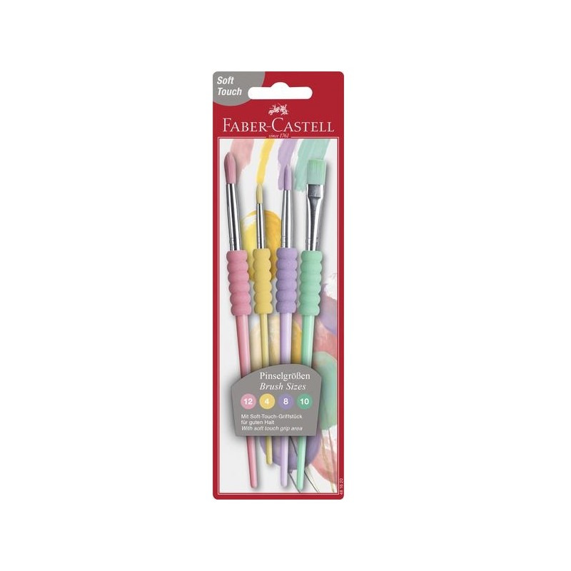 Pędzle Szkolne Kolor Pastel 4 Szt Blister 481620 Fc