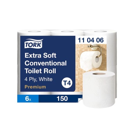 Papier Toaletowy Premium Tork Biały 19M Celuloza 110406 (6 Rolek) Ekstra Soft Sale