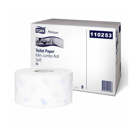Papier Toaletowy Tork Premium Mini Jumbo, 2 Warstwy, Kolor Biały, Makulatura, 170M, (12) System T2 110253