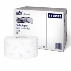Papier Toaletowy Tork Premium Mini Jumbo, 2 Warstwy, Kolor Biały, Makulatura, 170M, (12) System T2 110253