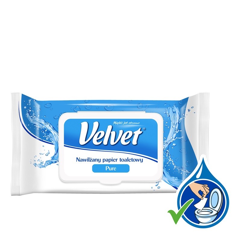 Papier Toaletowy Velvet Nawilżany (42) Pure Bezzapachowy