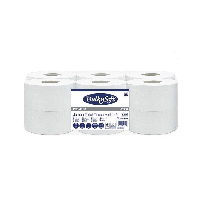 Papier Toaletowy Mini Jumbo 2W 145M (12 Rolek) Bulkysoft Premium Celuloza 65908