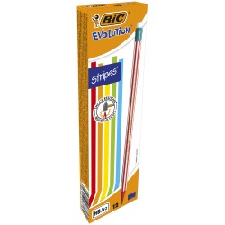 Ołówek Z Gumką Bic Evolution Stripes 646 Hb , 8960342