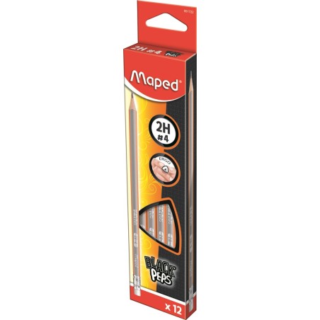 Ołówek Drewniany Z Gumką Blackpeps 2H Maped 851723