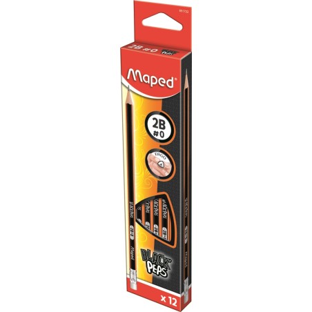 Ołówek Drewniany Z Gumką Blackpeps 2B Maped 851722