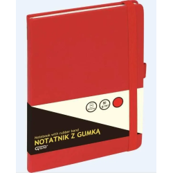 Notatnik Z Gumką A6 Czerwony Kratka 150-1401 Grand