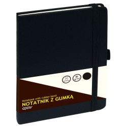 Notatnik Grand Z Gumką A5/80 Kartek, 80G/Kratka, Okładka Czarna, 150-1381