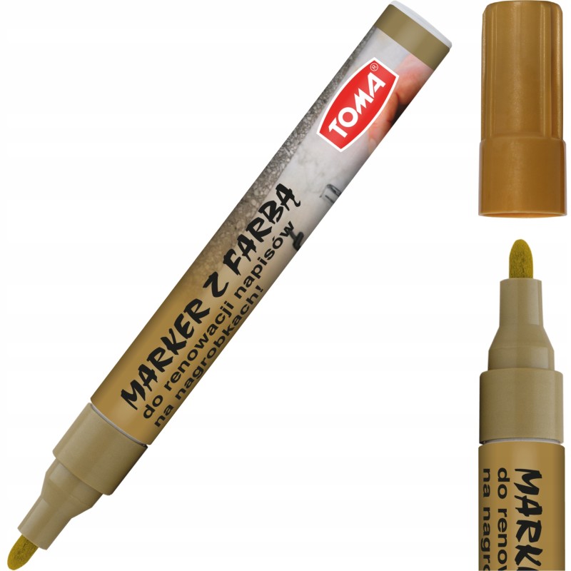 Marker Olejowy Do Nagrobków, Końcówka 2,5Mm, Złoty To-448 Toma (X)