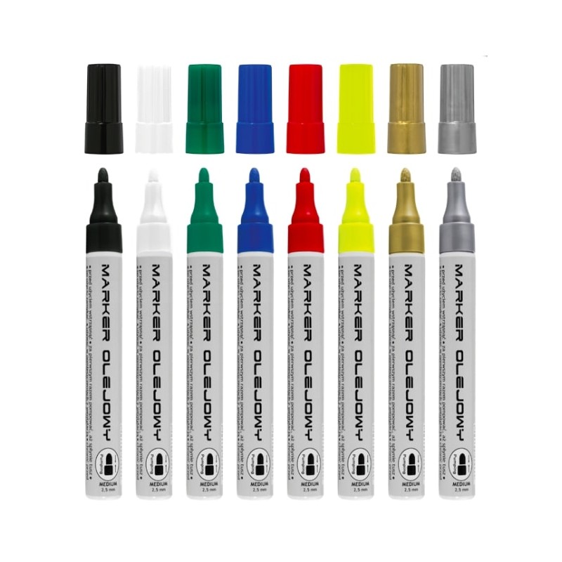 Marker Olejowy Economy, Fibrowa Końcówka 2,5 Mm,  Niebieski To-420 Toma
