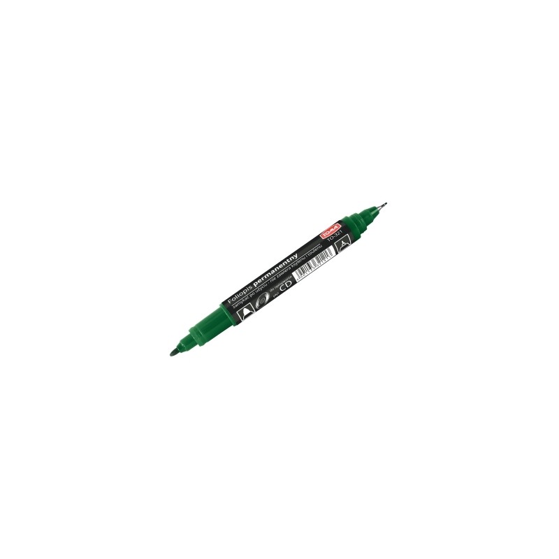 Pisak Do Cd, 2-Stronny, Końcówki Cienkie 0,5 I 0,8Mm, Zielony To-321 Toma