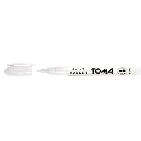 Marker Olejowy,Cienka Fibrowa Końcówka 1,5Mm,  Biały To-441 Toma