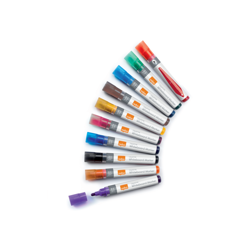 Markery Liquid Ink, Różne Kolory, 10 Szt 1915381 Nobo