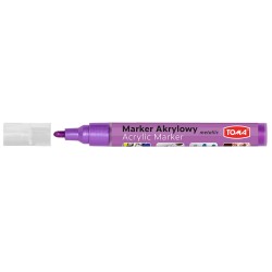 Marker Akrylowy, Fibrowa Końcówka Okrągła 2-5Mm,  Fioletowy Metalic To-402 Toma