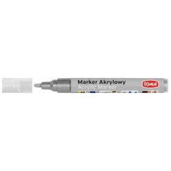 Marker Akrylowy, Fibrowa Końcówka Okrągła 2-5Mm,  Srebrny To-402 Toma