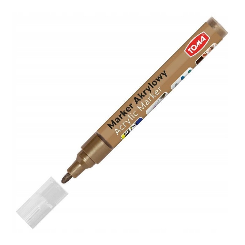 Marker Akrylowy, Fibrowa Końcówka Okrągła 2-5Mm,  Brązowy To-402 Toma