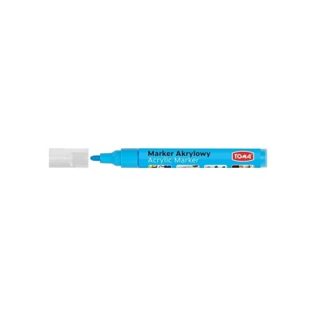 Marker Akrylowy, Fibrowa Końcówka Okragła 2-5Mm,  Niebieski Jasny To-402 Toma