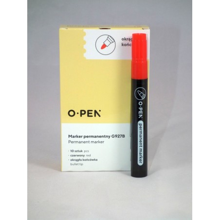 Marker Permanentny Okrągły G927B Czerwony Ama0927939 Open