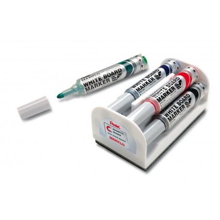 Marker Suchościeralny 4Szt Z Gąbką I Magnesem Mwl5M-4N Pentel Maxiflo (Z Tłoczkiem)