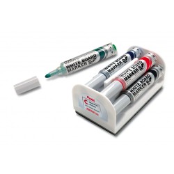 Marker Suchościeralny 4Szt Z Gąbką I Magnesem Mwl5M-4N Pentel Maxiflo (Z Tłoczkiem)