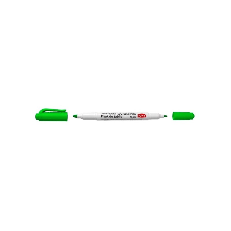 Pisaki 2-Stronne Do Białych Tablic Toma, 2 Końcówki Cienkie 0,5 I 0,8Mm, Zielony To-270 Toma