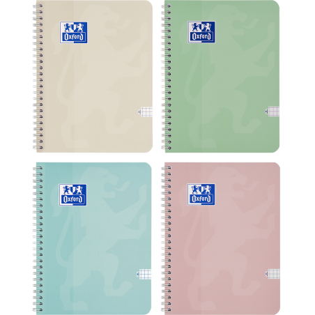 Kołozeszyt Oxford Touch Pastelowy 2-Spiralny A5 80 Kartek 90 G Kratka 5X5 Mm 400175357