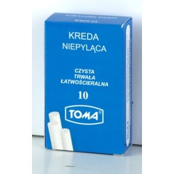 Kreda Szkolna Niepyląca Biała -  Opakowanie 10 Pałeczek Biały To-81200 Toma