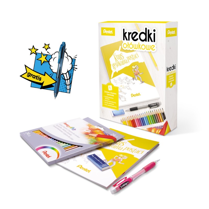 Zestaw Z Kursem Rysowania Postaci  Zestaw-Cb8-24-Kurs Pentel