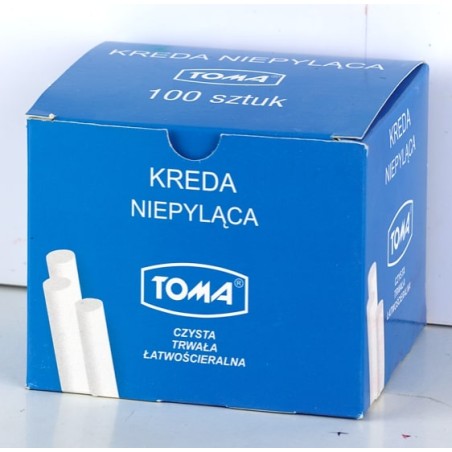 Kreda Szkolna Niepyląca Biała - Opakowanie 100 Pałeczek Biały To-80200 Toma