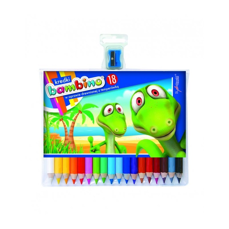 Kredki Bambino 18Kol.w Drewnie 15 Cm + Temperówka  0348