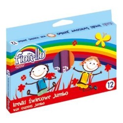 Kredki Fiorello Świecowe 12 Kolorów Jumbo Kolor 170-1384