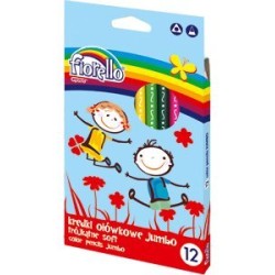 Kredki Ołówkowe Fiorello Super Soft, 12 Kolorów Jumbo, Trójkątne 170-2218