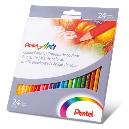 Kredki Ołówkowe, 24 Kolory  Cb8-24 Pentel