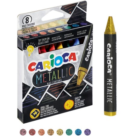 Kredki Świecowe Carioca Metaliczne 8 Kolorów (43163) 170-2568