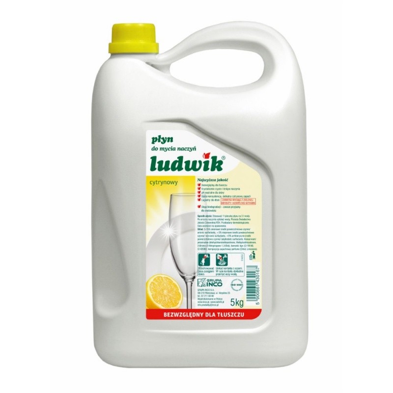 Ludwik Płyn Do Naczyń 5L Cytrynowy  30167