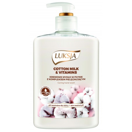 Luksja Mydło W Płynie Z Dozownikiem 500 Ml Cotton Milk&Vitam  8872