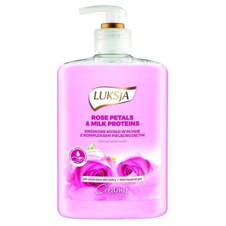 Luksja Mydło W Płynie Z Dozownikiem 500 Ml Płatki Róża&Mleko 8889