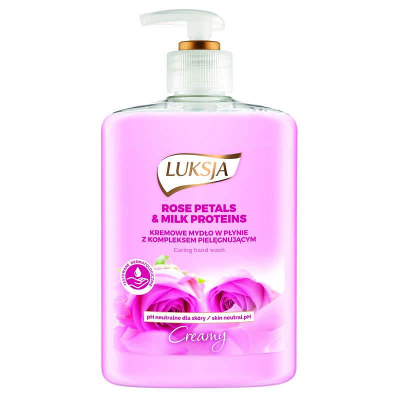 Luksja Mydło W Płynie Z Dozownikiem 500 Ml Płatki Róża&Mleko 8889