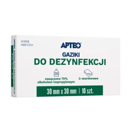Gaziki Do Dezynfekcji Nasączone Alkoholem Alcohol Pad, 10 Sztuk 30X30Mm